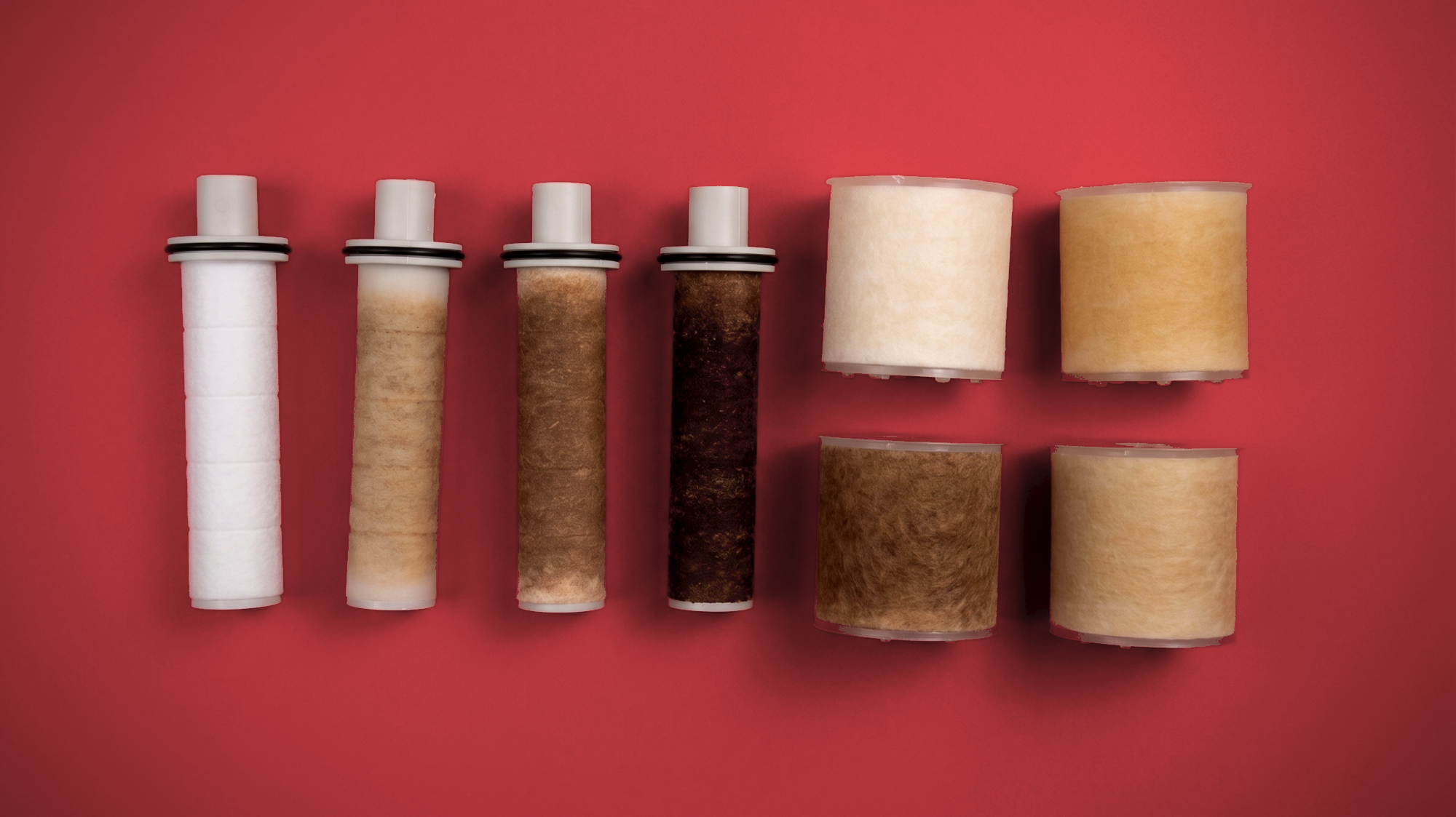Filter cotton going from white to dark brown with use